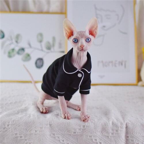 Luxury Style Silk Edge Pet clothes for Cats Clothing PJ Sphynx Cat Pajamas Spring Summer skin-friendly Hairless Cat Clothes