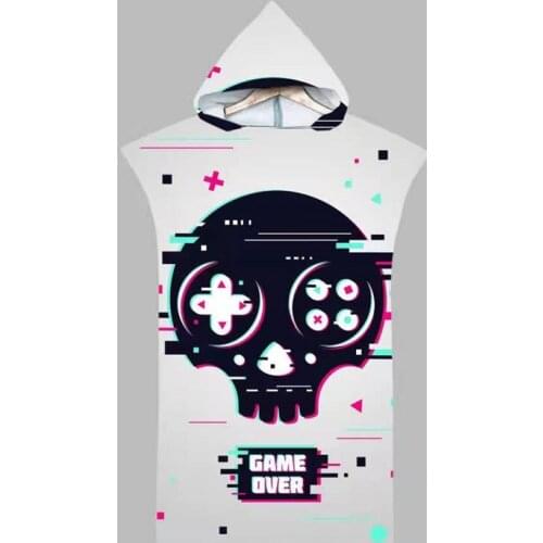 Outdoor Swimming Pool Beach Towels Microfiber Changing Robe Cloak Man Woman Bathrobe Hooded Surf Poncho Towel Swimsuit Beachwear