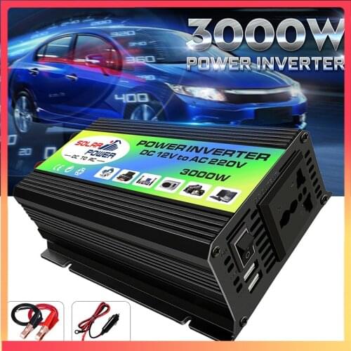 Solar Inverter 3000W Peak Voltage Transformer Converter DC 12V To AC 220V Car Inverter For Solar Inverter Home Appliances