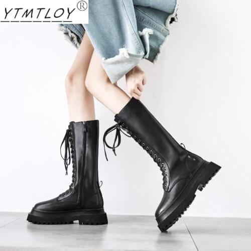 Sexy High Boots Knee-length Pu Boots High Heels Ladies Fashion Shoes 2022 Spring And Autumn Lace-up Womens Boots
