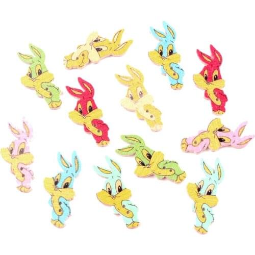 50pcs Mixed Wooden Rabbit Buttons For Clothing Needlework Scrapbooking Wood Botones Decorative Crafts Diy Accessories