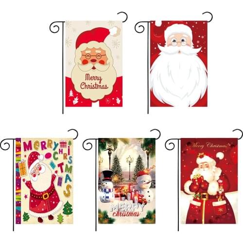 Christmas Outdoor Flag Santa Claus Snowman Merry Christmas Home Hanging Decoration 2021 New Year Navidad