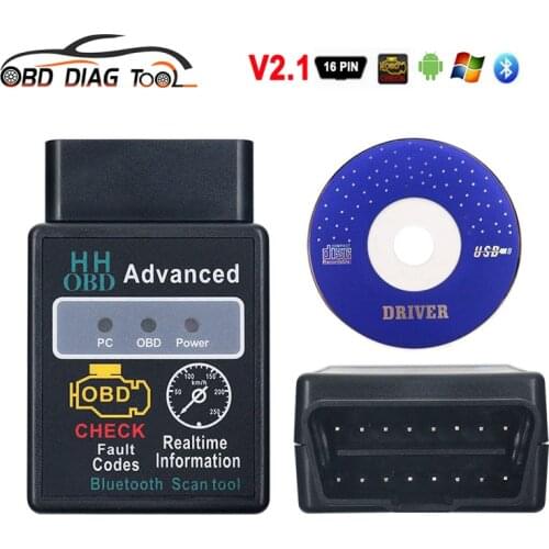 Mini HH OBD ELM327 V2.1 BT Code Reader Scan Tool Check Engine Super ELM 327 OBD2 OBDII Car Diagnostic Scanner for Android PC