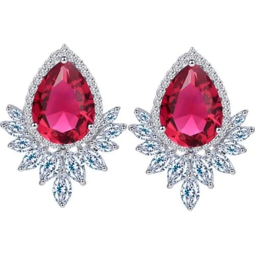 AAACubic Zirconia Earrings for Women кольцо женское сережки Designer Statement Water Drop Earings Luxury Wedding Crystal Jewelry