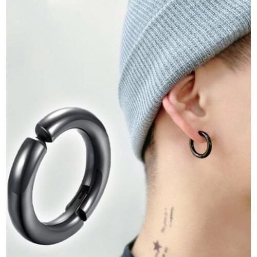New Fashion Hoop Stainless Steel Clip Earrings Gift False Punk No Ear Piercing