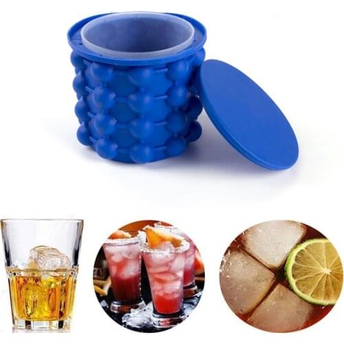 Silicone Ice Cube Maker Portable Bucket Wine Ice Cooler Beer Cabinet Space Saving Kitchen Tools Drinking Whiskey Freeze
