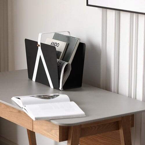 Modern Black White Metal Geometric Art Bookshelf Storage For Study Room Bookcase Desktop Magazine File Soft Decor Furnishings