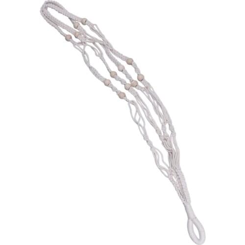 WSFS Hot Macrame Plant Hangers 2Pcs Indoor Hanging Planter Basket Flowe Pot Holder Cotton Rope With Beads No Tassels, 35 Inch