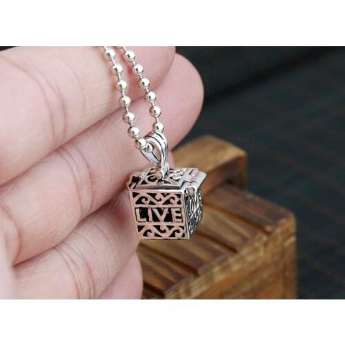 925 Sterling Silver hollow women girl pendant Charm Locket A4277