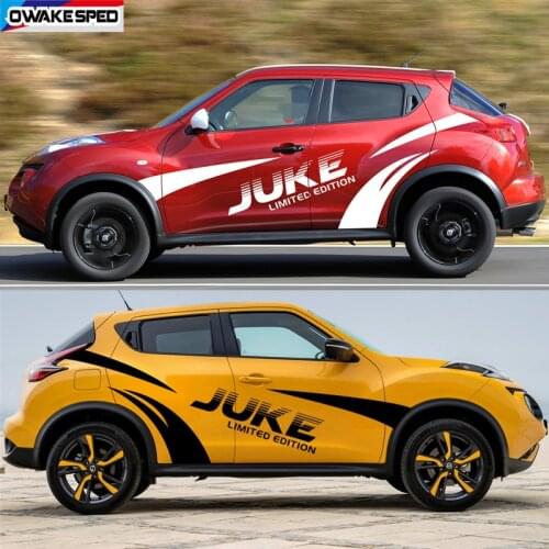 Both Side Car Body Sticker For Nissan Juke Nismo Racing Sport Stripes Auto Door Side Decor Vinyl Decals Exterior Accessories