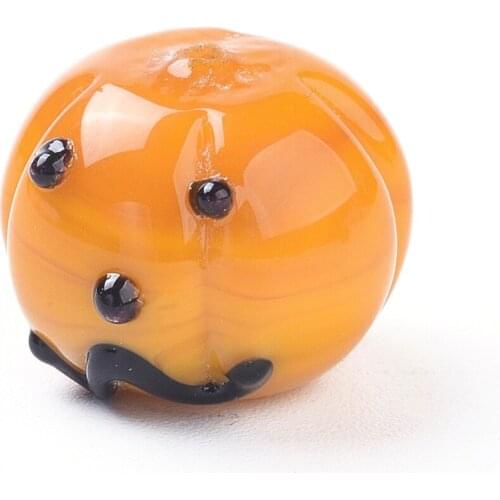 10pcs Halloween Theme Handmade Lampwork Cartoon Pumpkin Beads for Jewelry Making Diy Bracelet Necklace Crafts Accessories