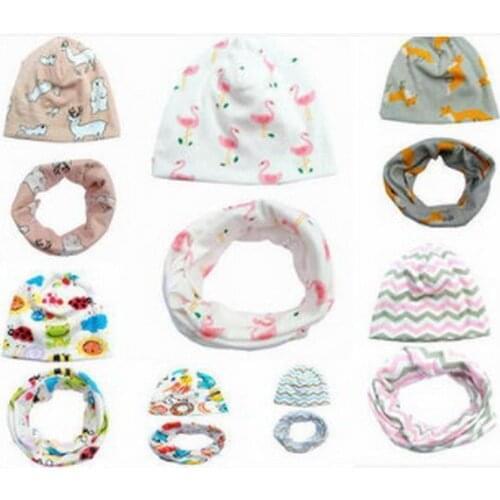 100set New Baby Cap Kids Scarf Baby Hat Newborn Photography Props Baby Accessories