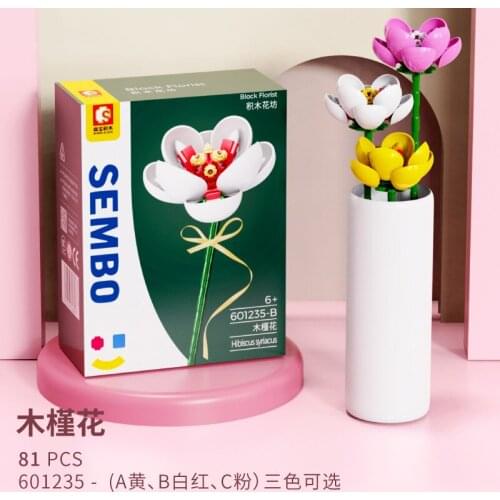 3 sets DIY Building Plastic ABS Flowers Bricks Block Model Toys Table Home Beauty Decoration Girls Educational Toys Lady Gift