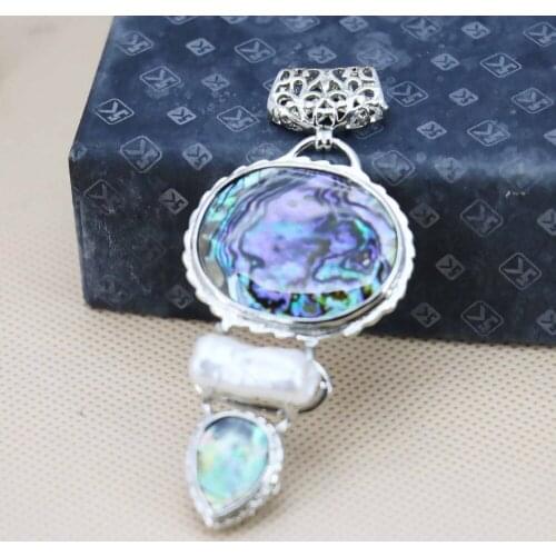 32*59mm 3 layer stripe Abalone seashells Pearl pendant Women jewelry Fashion Accessories Series Wholesale and retail