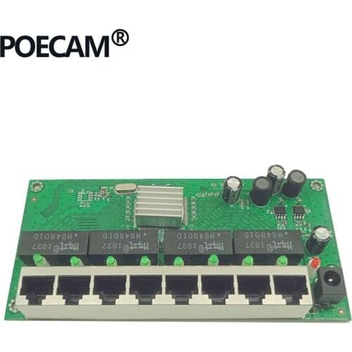 8 Port Gigabit switches product module PL-GS3008DR-K1 transmission 10/100/1000Mbps PCBA UTP with heatsink copper OEM/ODM Factory