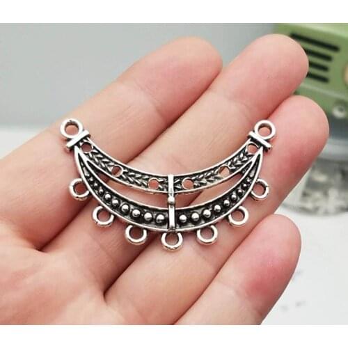 8pcs/lot--49x18mm, connector chams,Antique silver plated Necklace connector charms,DIY supplies,Jewelry accessories