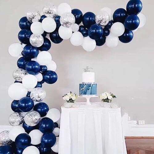 87pcs Ink Blue Balloon Arch Garland Birthday Party Decoration Kids Bridal Shower Graduation Party Celebration Wedding Supplies