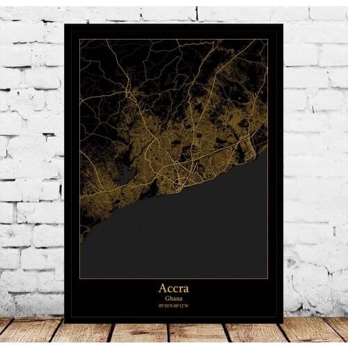 Accra Ghana Map Poster