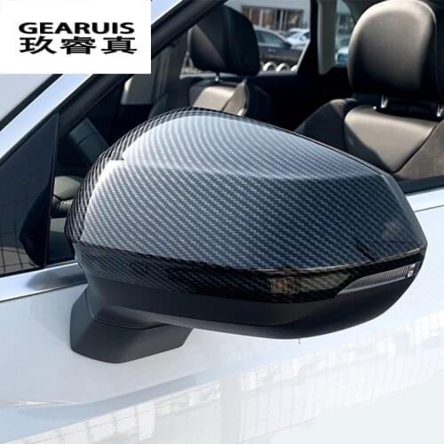 Car styling Carbon fiber for Audi Q3 2019 rearview mirror frame door mirror decoration covers Stickers Trim Auto accessories