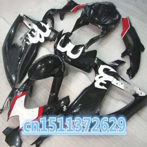 GSXR600/750 08 10 09 K8 ABS Fairing Set for A black white GSXR750 2008 2009 2010 GSXR600 2008 2009 2010 Plastic Kit