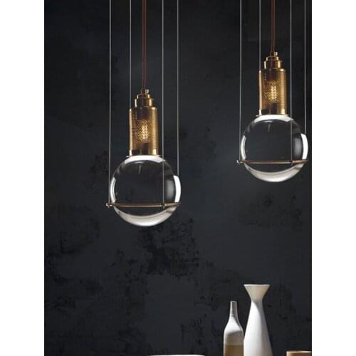 Postmodern Crystal Pendant Lamps Designer Glass Ball Restaurant Cafe Bar Dining Room Kitchen Nordic Decorate Home Pendant Lamp