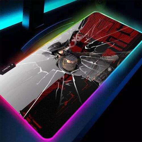 Large Office RGB LED Illumination Mouse Pad Mat Game Gamer Gaming Mousepad Keyboard Compute Anime Desk Mat Red Dead Redemption