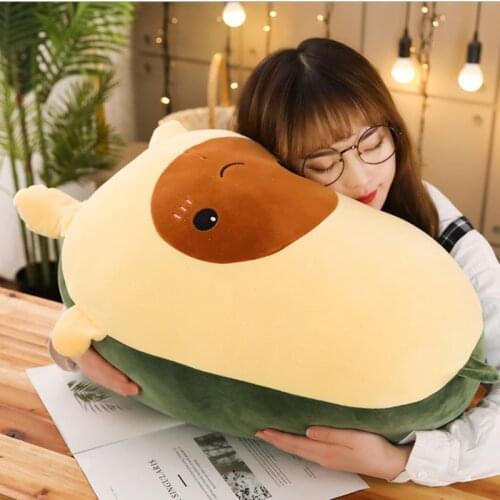 Simulation Kawaii Cute Avocado Stuffed Plush Toy Doll Cartoon Fruit Hugging Pillow Cushion for Sofa Bedroom Kids Christmas Gift