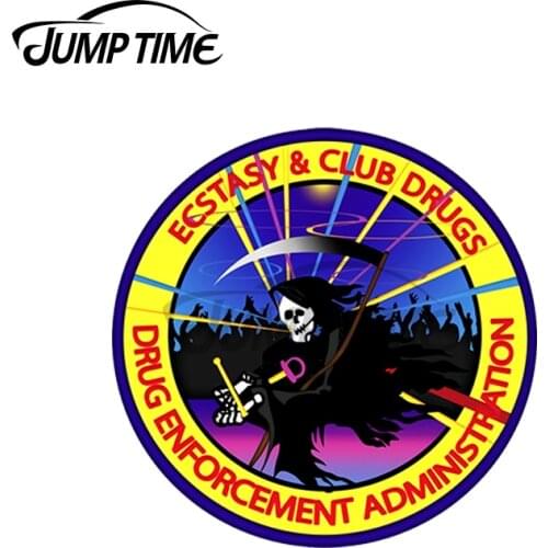 JumpTime 13 x 13cm For DEA Ecstasy Club Drugs Reaper Personality Creative Car Stickers Graffiti Sticker VAN Windows Wall Decal