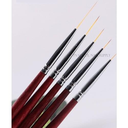 Nail Art Brush Wooden Handle Lines Stripe Flower Drawing Pen Nails UV Gel Extension Builde Manicure Tool