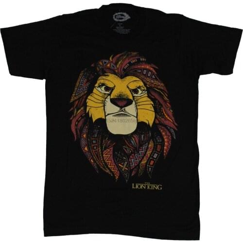 The Lion King Mens T-Shirt - Proud Simba With African Print Mane Image