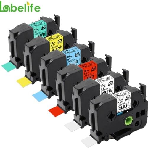 Labelife 6 Pack Combo Set 18mm TZe-141,241,441,541,641,741 Compatible For Brother P-Touch PT-P900W P950NW P700 Label Maker