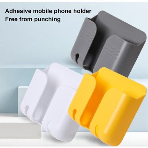 Mobile Phone Charging Storage Box Holder Wall Mounted Plug Bracket Remote Control Storage Organizer Plastic Storage Container