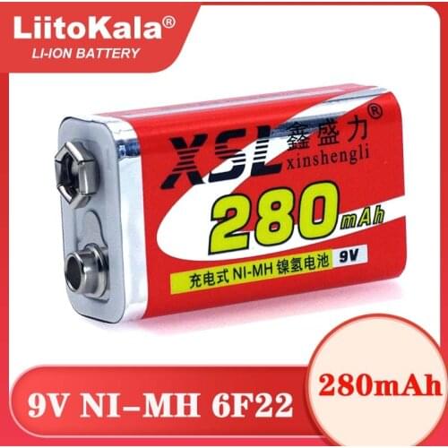 XSL New 9V 6F22 280mAh Ni-MH Rechargeable battery for Multimeter Microphone Toy Remote Control KTV use