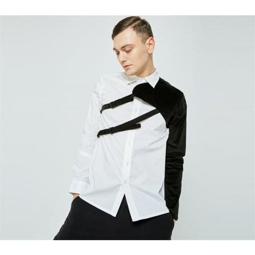 New original custom men vintage simple European and American personality patchwork shirt M-6XL! Custom shirts