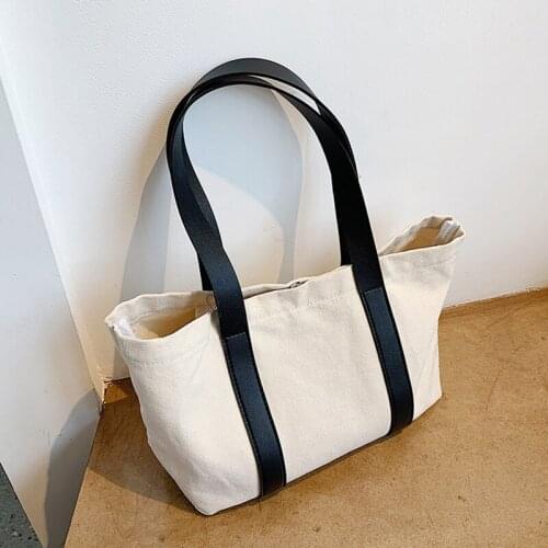 2020 New Trendy Canvas Tote Hand Bag Ladies Classic Simple handbags top-handle Bags for women Leisure High Capacity Shopping Bag