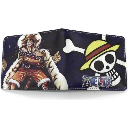 Novelty Cartoon Anime One Piece Wallet Mens Short Wallets Student PU Leather Purse Dollar Price Card Holder Gift Kids Wallets