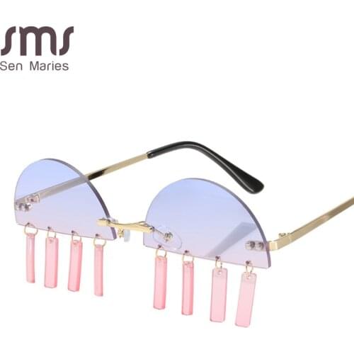 Punk Rimless Gradient Sunglasses Women 2020 New Fashion Small Frame Rimless Sun Glasses Female Chic Vintage Eyewear UV400