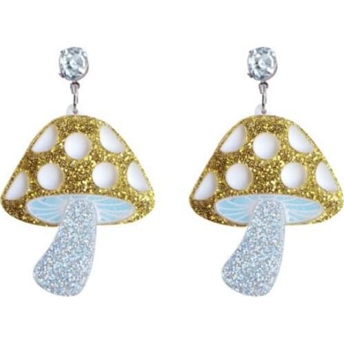 Lovely Web Celebrity Girls Series Mushroom Earrings For Women Beautiful Fairy Tale Love Acrylic Earrings Fashion Jewelry E18194