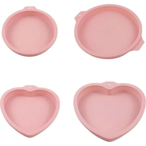 Heart-Shaped Rainbow Cake Plate Silica Gel Mold Round Qifeng Cake Mold Layered Baking Plate Grinding Tool