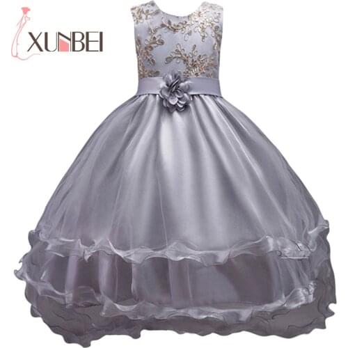 Vestido daminha Princess Tiffany Blue Flower Girl Dresses Organza Peagant Dresses Girls Evening Party Dress