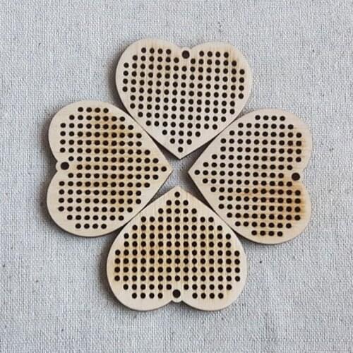 Cross Stitch Pendant Heart50x50 mmCross Stitch Blank Earring Brooch Necklace