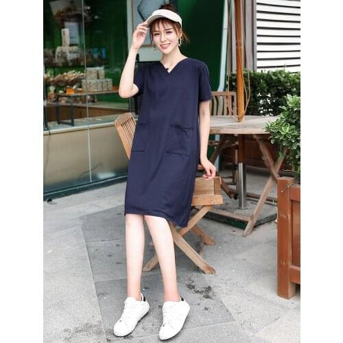 Yuanjiaxin Cotton Maternity Dress Summer Korean Fashion 3XL Clothes for Pregnant Women 4XL Pregnancy Clothing