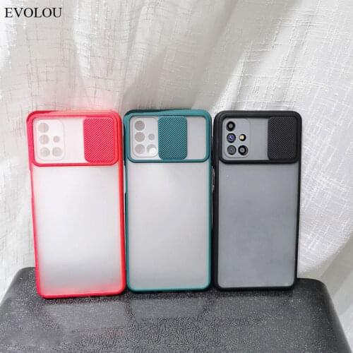 Camera Lens Protection Slide Cover for Samsung M31s Shockproof Phone Case for Samsung Galaxy M51 A42 A12 S21 Matte Back Cover