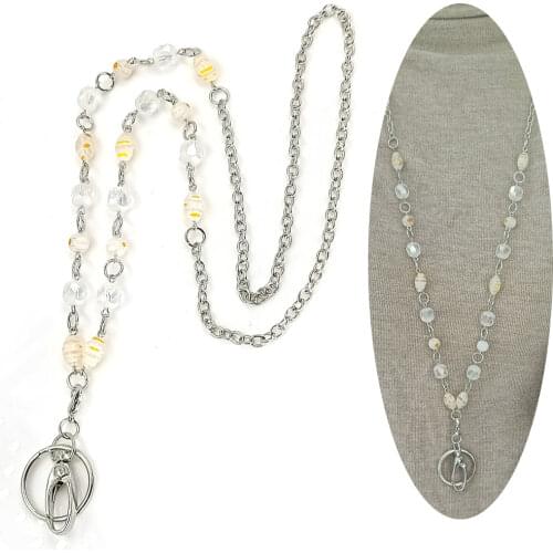 Yellow Lanyard ID Card Holder Necklace Name Badge Holder Key Neck Chain Keychain Lanyards Women Nurse Accessories