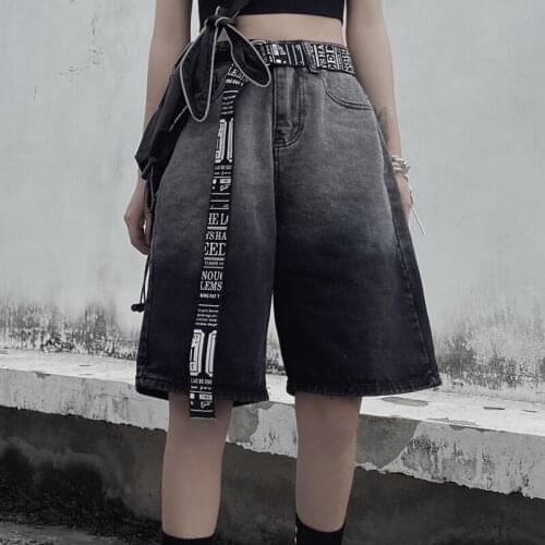 High Waist Gradient Tie Dye Blue Jeans Pants for Women 2021 Harajuku Fashion Street Clothing Girls Streetwear Loose Denim Shorts