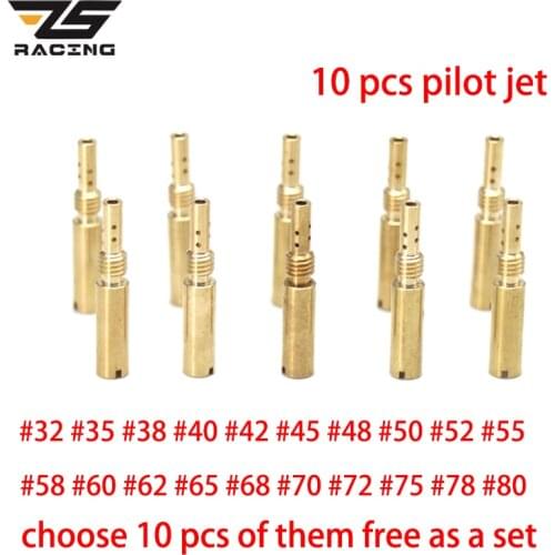 ZS Racing 10pcs/set Pilot Jet M5 5mm Slow Idle Jet Thread For KEIHIN Carburetor Injector Nozzle #32-#80