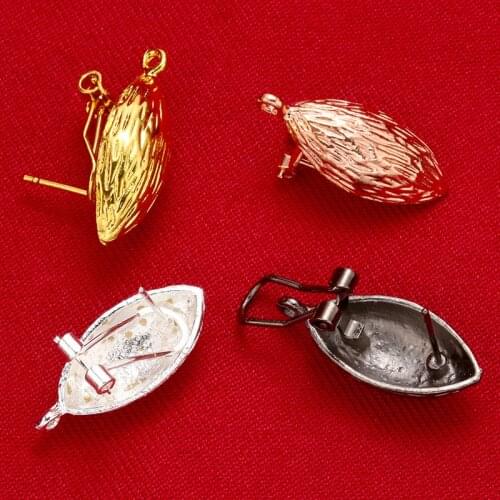 1 pair Prismatic Stud Earring Base Fit Ear Clips Exaggerated Earing Settings Ear Post Earring For DIY Jewelry Making