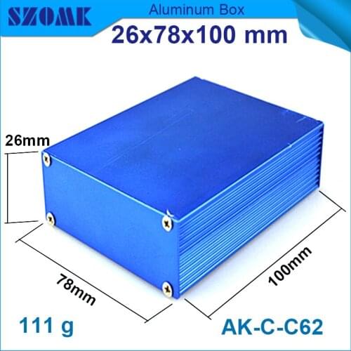 1piece aluminium equipment enclosure 26(H)x78(W)x100(L) mm amplifier chassis housing case for pcb distribution box