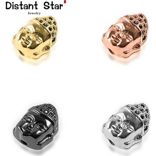 11*9mm God Smile High Quality Brass Cubic Zirconia Diy Mens Beads Bracelet Jewelry Making Accessories Connector Discovery Hole