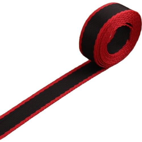 15mm Red Black Webbing Purse Strap Thin Woven Ribbon Key Chain Fabric Purse Bag Purse Straps Leash DIY